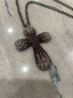 Real Collectibles by Adrienne rhinestone Cross pendant Necklace